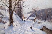 Walter Moras Rodeln an einem sonnigen Wintertag oil painting